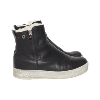 Enkellaarzen (Zwart) van Canada Snow Wol, Leer