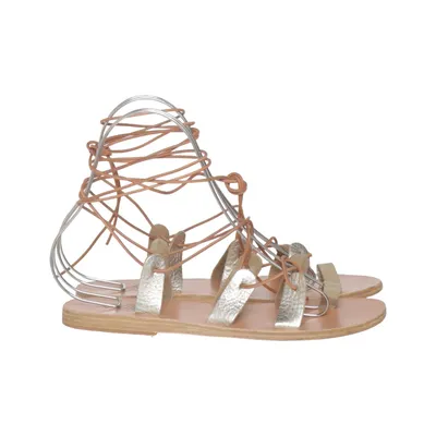 Sandalen (Bruin, Zilver) van Ancient Greek Sandals Leer