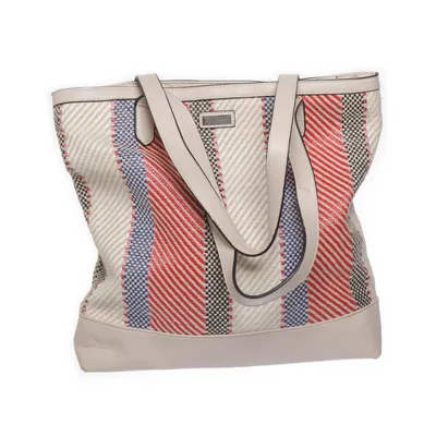 Handbag (Beige, Multicolored) from Don Donna Cotton, Polyester, Polyurethane