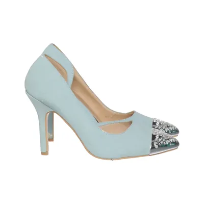 Pumps (Blue, Silver) from Bianco Leather