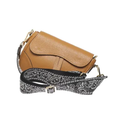 Sac à bandoulière (Marron, Noir, Blanc) de Borse in Pelle Cuir