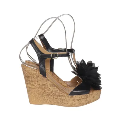 Chaussure compensées (Noir) de Castell Cuir