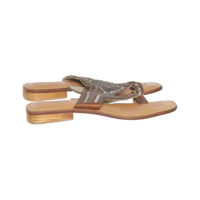 Tongs (Marron, Argent) de Buffalo Cuir
