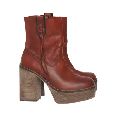 Laarzen met hak (Bruin) van Free People Leer