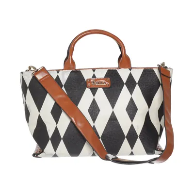 Skuldertaske (Sort, Hvid, Brun) fra Doca Polyester, Polyurethan