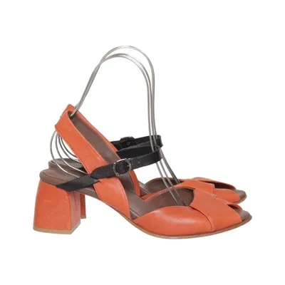 High heel sandals (Orange, Brown) from Lili Mill Leather