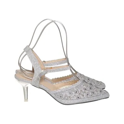 High heel sandals (Silver) from Daisy Rose