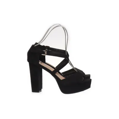 High heel sandals (Black) from Queen Tina Faux suede