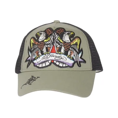 Casquette de camionneur (Vert, Noir, Multicolore) de Ed Hardy Coton, Polyester