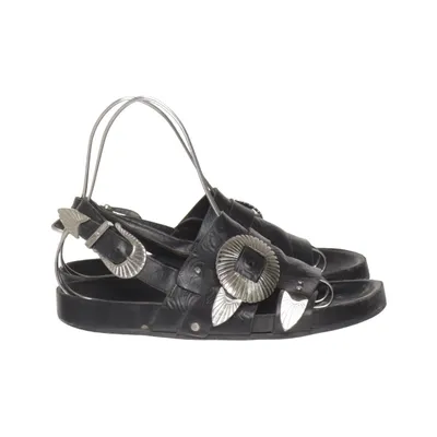 Sandals (Black, Silver) from Toga Pulla Leather