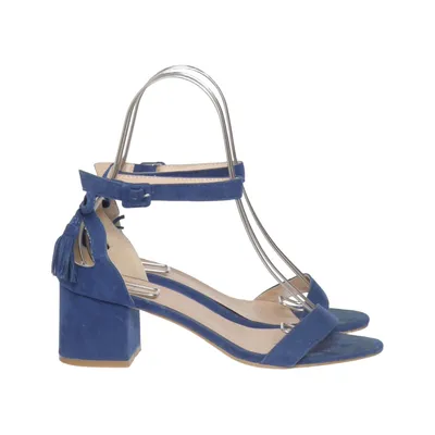 High heel sandals (Blue) from Essex Glam Faux leather, Faux suede