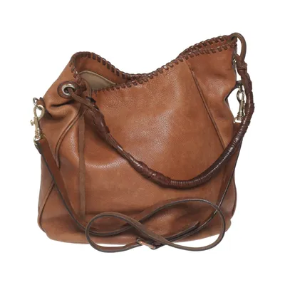 Schoudertas (Bruin) van Massimo Dutti Katoen, Leer