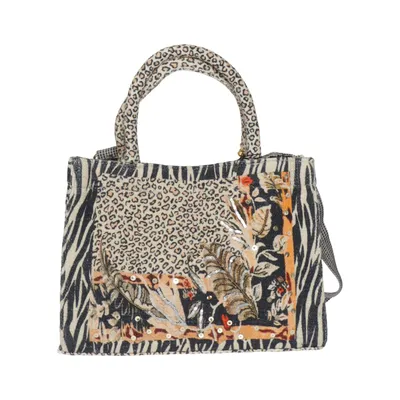 Handtasche (Schwarz, Beige, Mehrfarbig) von Anokhi Baumwolle