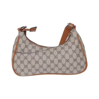 Shoulder-bag (Beige, Brown) from Don Donna Polyester, Polyurethane