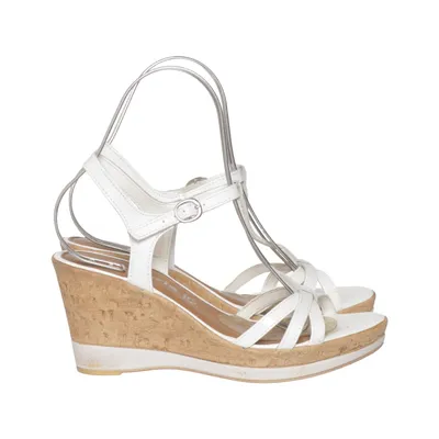 Chaussure compensées (Blanc) de Tamaris Cuir