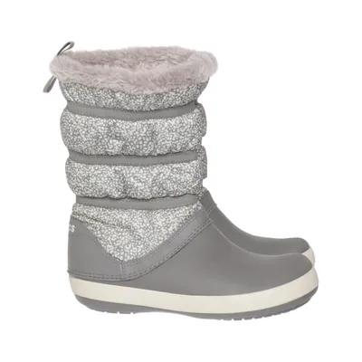 Enkellaarzen (Grijs) van Crocs Imitatiebont, Polyurethaan