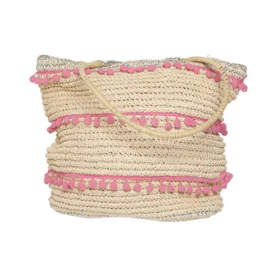 Strandväska (Beige, Rosa, Silverfärgad) från Dorothy Perkins Polyester