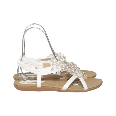 Sandals (White, Brown) from Donna Girl Leather