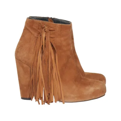 Heeled boots (Brown) from Shoe Biz Copenhagen Leather