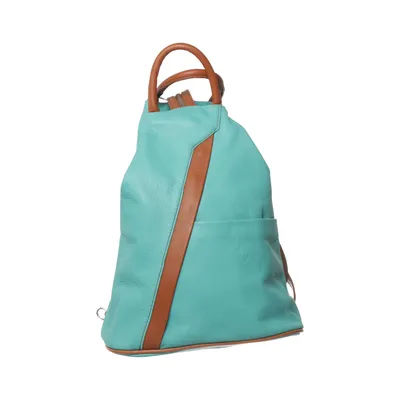 Backpack (Blue, Brown) from Borse in Pelle Leather