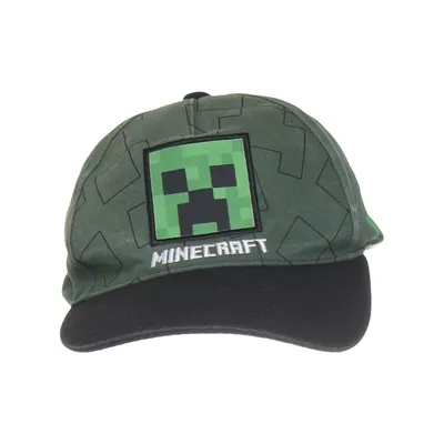 Casquette de baseball (Vert, Noir) de Minecraft Coton