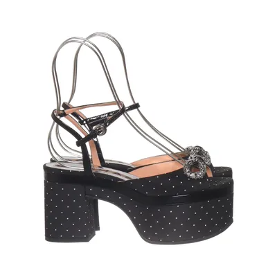 High heel sandals (Black, White) from Rochas