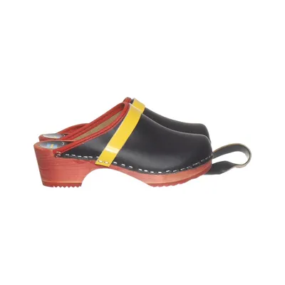 Clogs (Black, Multicolored) from Svensk Fotriktig Trätoffel Leather