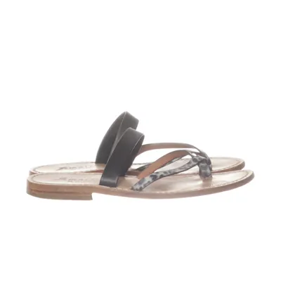 Tongs (Beige, Noir) de Amalfi Cuir