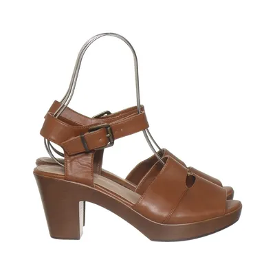 High heel sandals (Brown) from DS Shoes by DinSko Leather