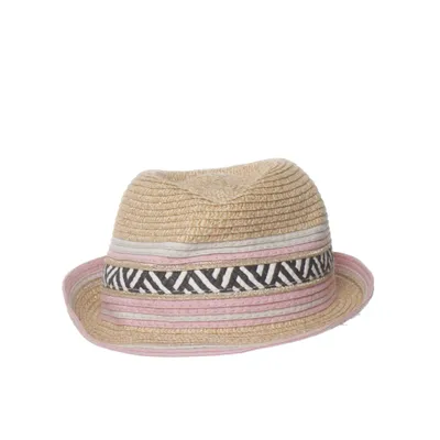 Stråhat (Beige, Pink, Sort) fra Page One Young Metallfiber, Polyester