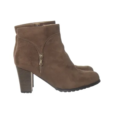 Heeled boots (Brown) from SMH Shoes Elastane