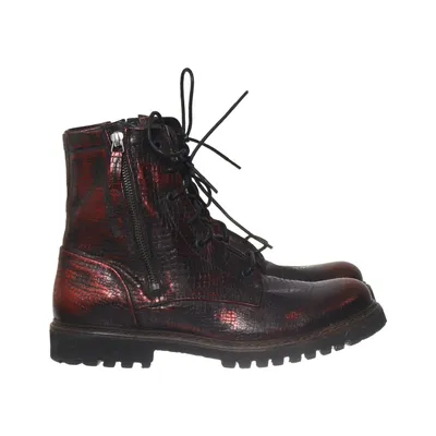 Laced boots (Red, Black) from Yellow Cab Leather