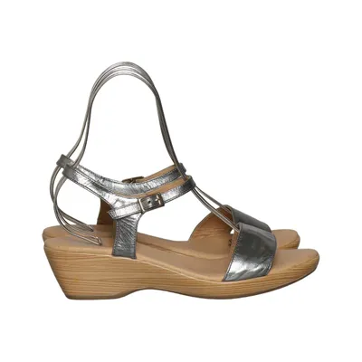 Keilschuhe (Silber, Beige) von Kim Kay Leder