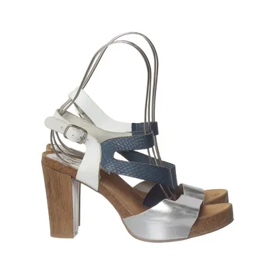 Sandaletten (Wit, Blauw, Zilver) van Chika10 Leer