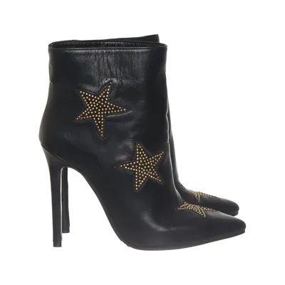 Heeled boots (Black, Gold) from Divine Follie Leather