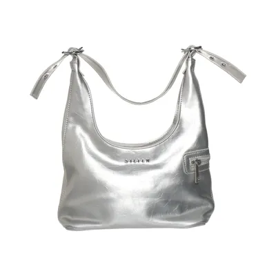 Shoulder-bag (Silver) from Silfen Polyurethane, Recycled polyester