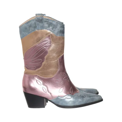 Cowboyboots (Blå, Rosa, Guldfärgad) från Public Desire