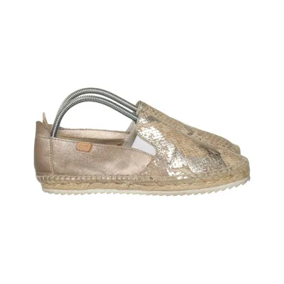 Espadrilles (Gold, Beige) from Castell Leather