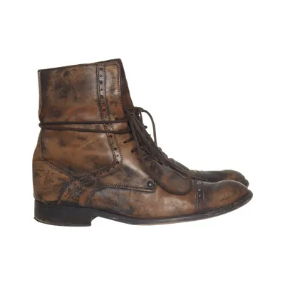 Bottes à lacets (Marron) de Fly London Cuir