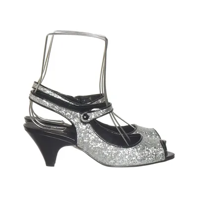 Sandales à talons hauts (Argent, Noir) de Don Donna