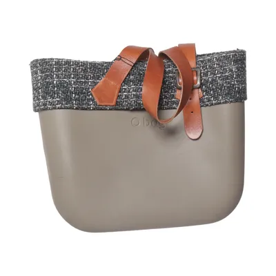 Handbag (Gray, Brown) from O Bag Polyester