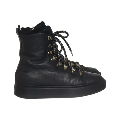 Laced boots (Black) from La Martina Leather, Wool