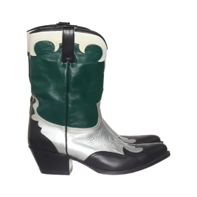 Bottes de cow-boy (Noir, Vert, Argent) de Sendra Cuir