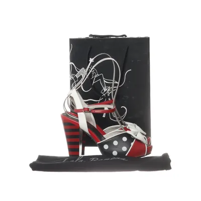 Sandaletten (Zwart, Rood, Wit) van Lola Ramona Leer