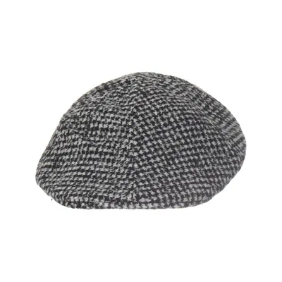 Flat cap (Black, White) from Zara Man Acrylic, Cotton, Polyester, Viscose