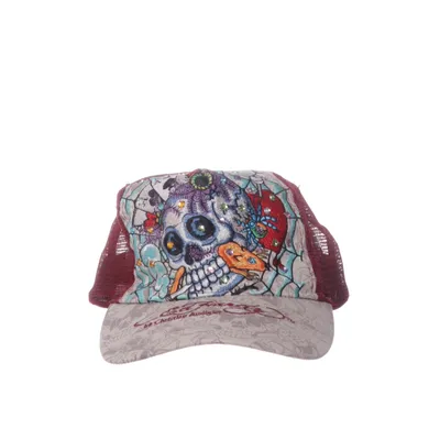 Truckerkeps (Beige, Röd, Flerfärgad) från Ed Hardy by Christian Audigier Bomull, Polyester