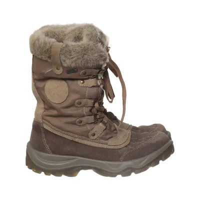 Laced boots (Beige, Brown) from Cortina Leather, Polyester