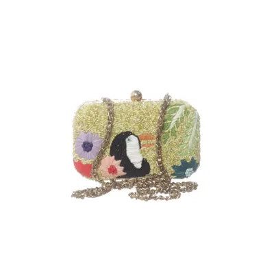 Clutch (Geel, Meerkleurig) van Zara Accessories Katoen, Viscose