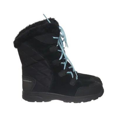 Boots (Black, Blue) from Columbia Faux fur, Leather