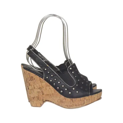 Chaussure compensées (Noir) de Peppermint Cuir